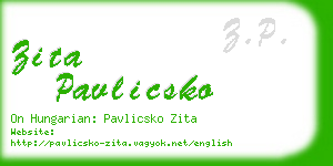 zita pavlicsko business card